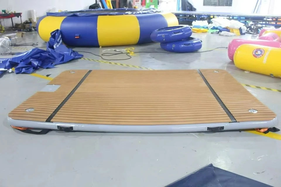 Water Park Jet Ski Yacht Dock Floating Raft Inflatable Water Floating Island Platform 6 Person Inflatable Floating Dock