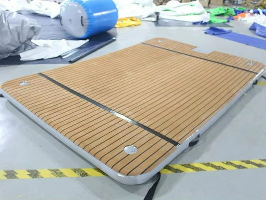 Water Park Jet Ski Yacht Dock Floating Raft Inflatable Water Floating Island Platform 6 Person Inflatable Floating Dock