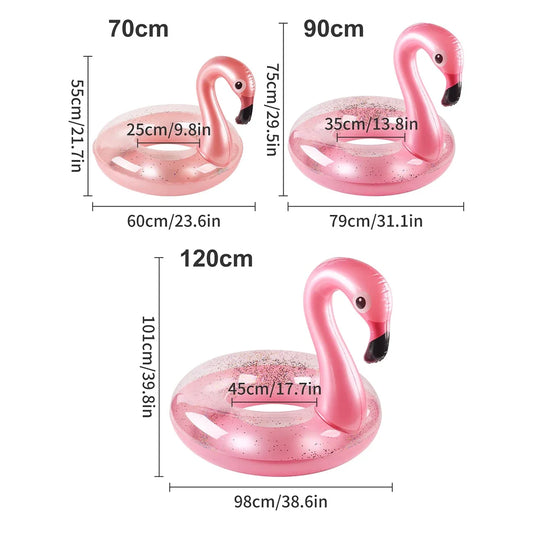 Flamingo Pool Float - Fun Beach Floaties Inflatable Swimming Pool Tubes Party Toys Summer Pool Raft Lounger for Adults & Kids