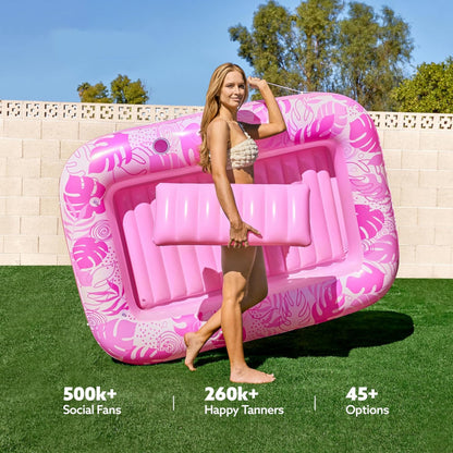 Inflatable floating pool for adults