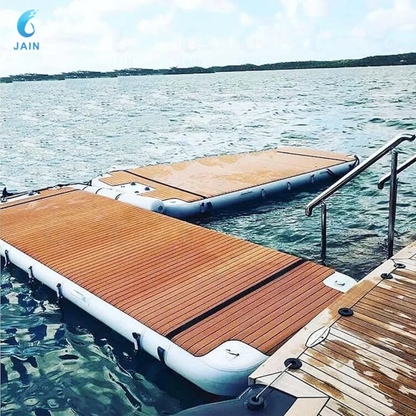 Inflatable Floating Dock Air Dock Platform Floating Island Raft with None-Slip Surface for Pool Beach Ocean
