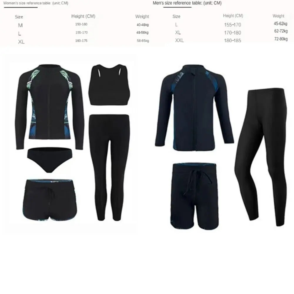 Long Sleeves Split Wetsuit Zipper Style Long Trousers Surf Suit Sunscreen Protection Soft Material Snorkeling Suit Surfing