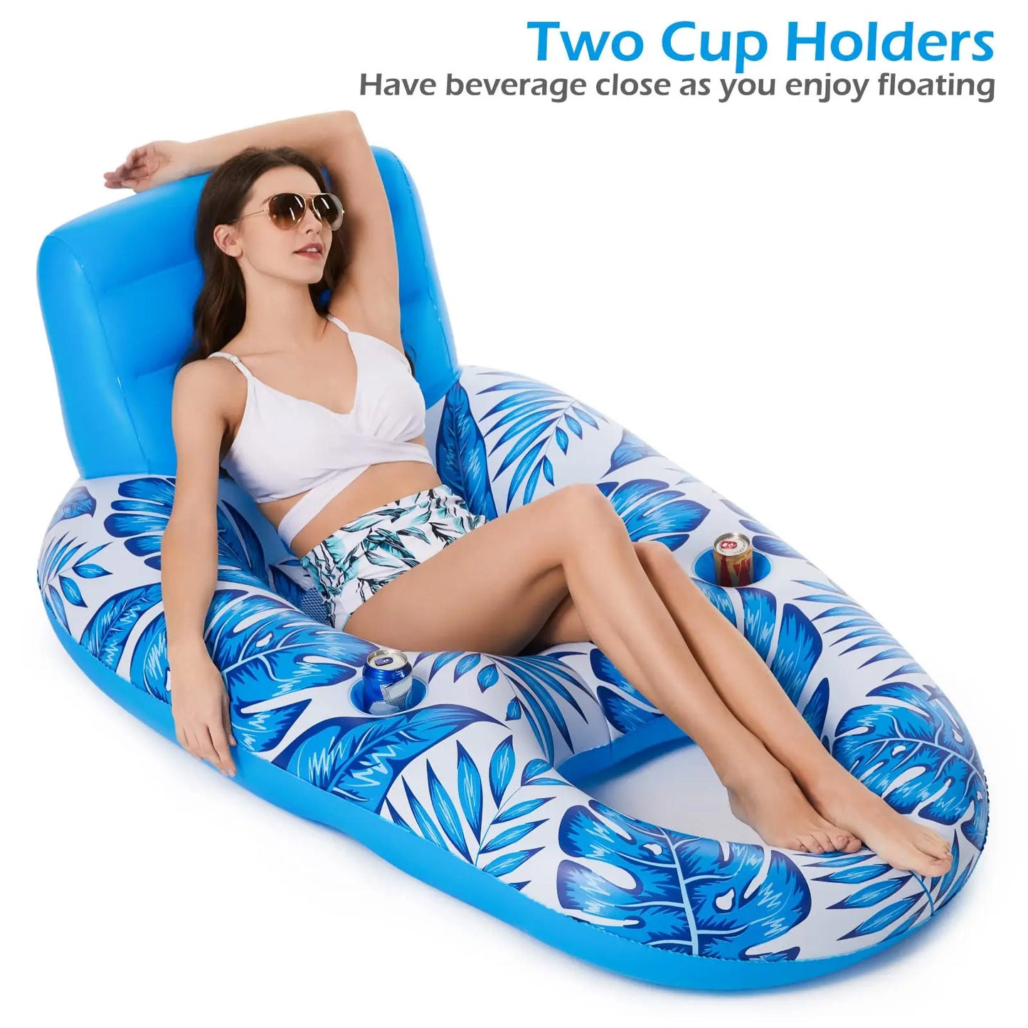 Inflatable Pool Float Adult - Pool Floaties Lounger Floats Raft Floating Chair Water Floaties for Swimming Pool Lake Lounge Floa