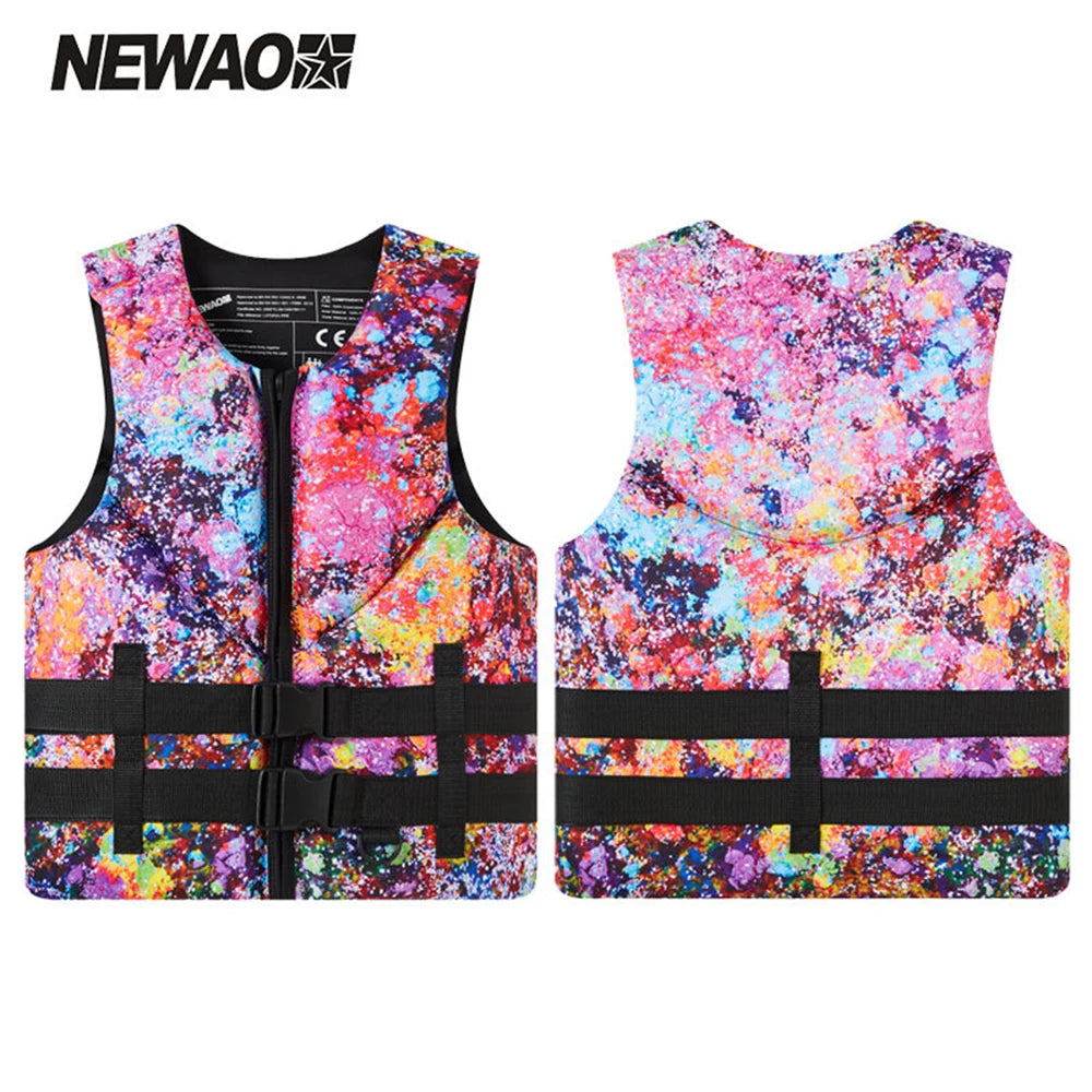 2025 Neoprene Life Jacket for Adult Men Super Buoyancy Surf Raft, Kayak, Fishing Jet Ski, Water Sport, Swimming Rescue