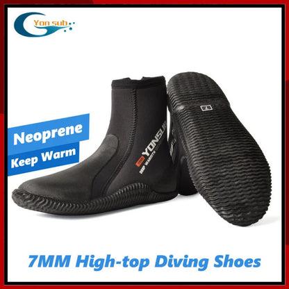 7MM Neoprene Diving Boots High Upper Cold Proof Non-slip Fish Hunting Scuba Diving Snorkeling Women Water Shoes