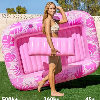 Inflatable floating pool for adults