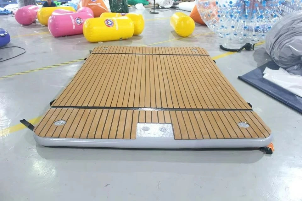 Water Park Jet Ski Yacht Dock Floating Raft Inflatable Water Floating Island Platform 6 Person Inflatable Floating Dock