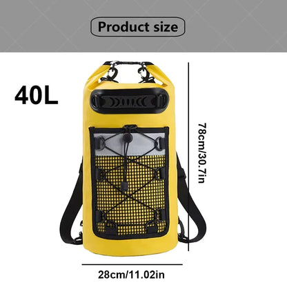 40L Floating Dry Bag for Kayaking Swimming Beach Waterproof Water Sports Rafting Boating Backpack Mesh Kayak Roll Top Travel Bag