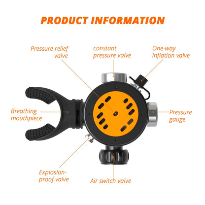 CHIKADIV C300P Mini Scuba Tank 0.5L with 5-10 Minutes,Portable Oxygen Tank for Snorkeling DivingWith Hand Pump Divig Gear travel