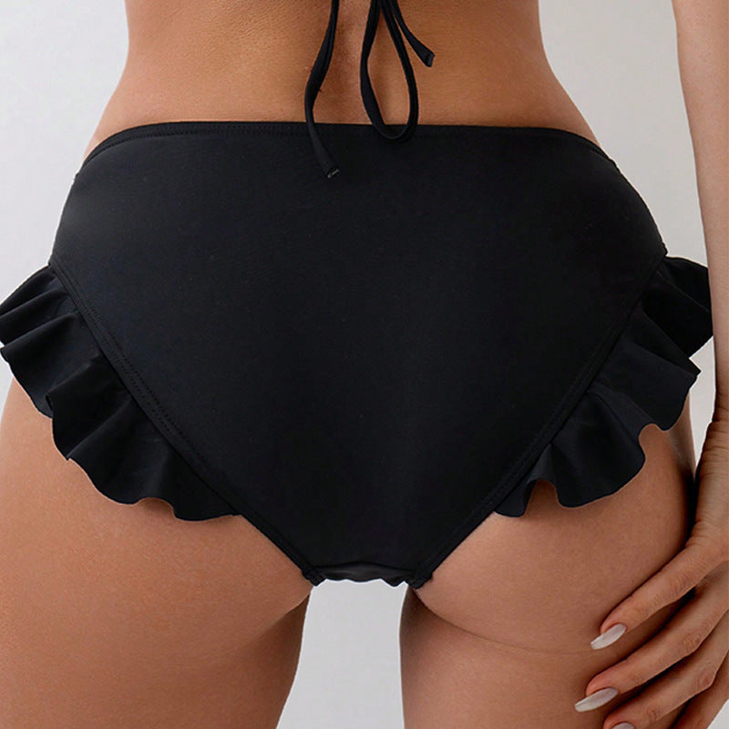 Womens Ruffled Swim Briefs Conservative Design