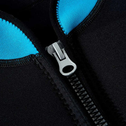 Women 2mm Neoprene Wetsuit Top Stand Collar Long Sleeve Zipper Color Block Surfing Thermal Jacket for Swimming Snorkeling Diving