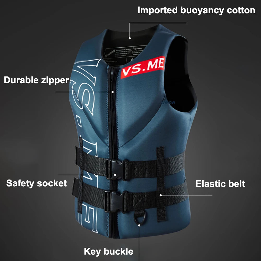 2025 Neoprene Life Jacket for Adult Men Super Buoyancy Surf Raft, Kayak, Fishing Jet Ski, Water Sport, Swimming Rescue