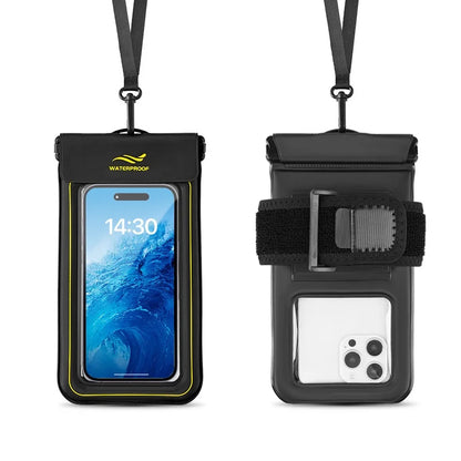 HAISSKY Armband Mobile Phone Waterproof Pouch For iPhone 17 16 15 14 13 Pro Max 16 Plus Hook Sponge Floating Swimming Diving Bag