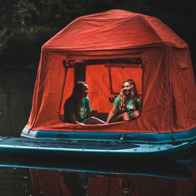 Water Park Party Inflatable Tent House Boat Outdoor Floating Boat Raft Tent Swimming Pool Marina Lake Camping Tent