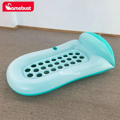Camebust Inflatable Floating Row Swimming Pool Mattress Pool Mat Floats Raft Lounge with Cup holder