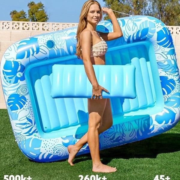 Inflatable floating pool for adults