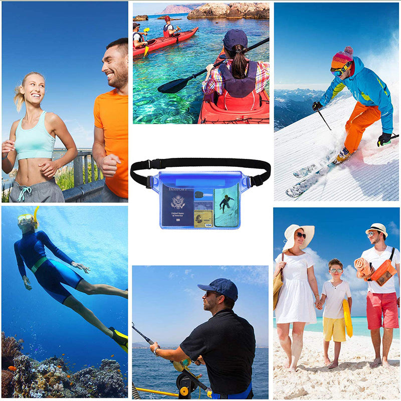 Waterproof bag with belt accessories Keep mobile phone and valuables safe and dry way suitable for boating and swimming
