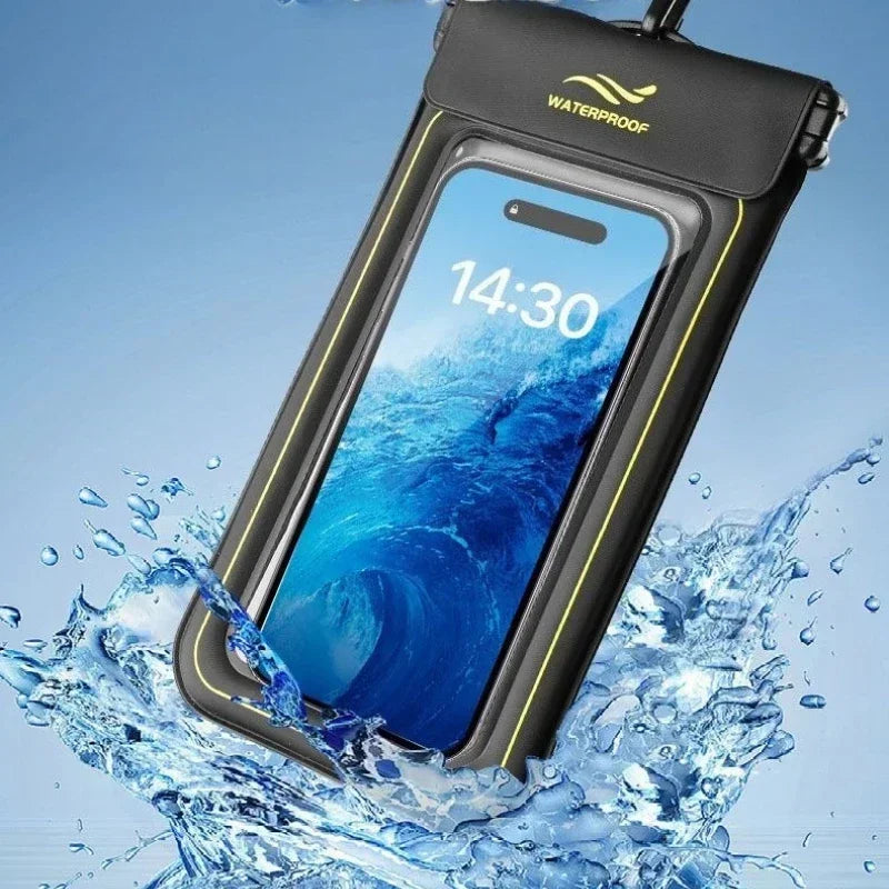 HAISSKY Armband Mobile Phone Waterproof Pouch For iPhone 17 16 15 14 13 Pro Max 16 Plus Hook Sponge Floating Swimming Diving Bag