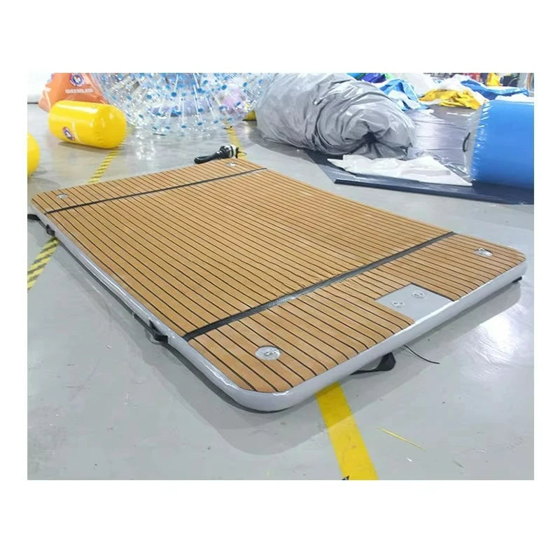 Water Park Jet Ski Yacht Dock Floating Raft Inflatable Water Floating Island Platform 6 Person Inflatable Floating Dock