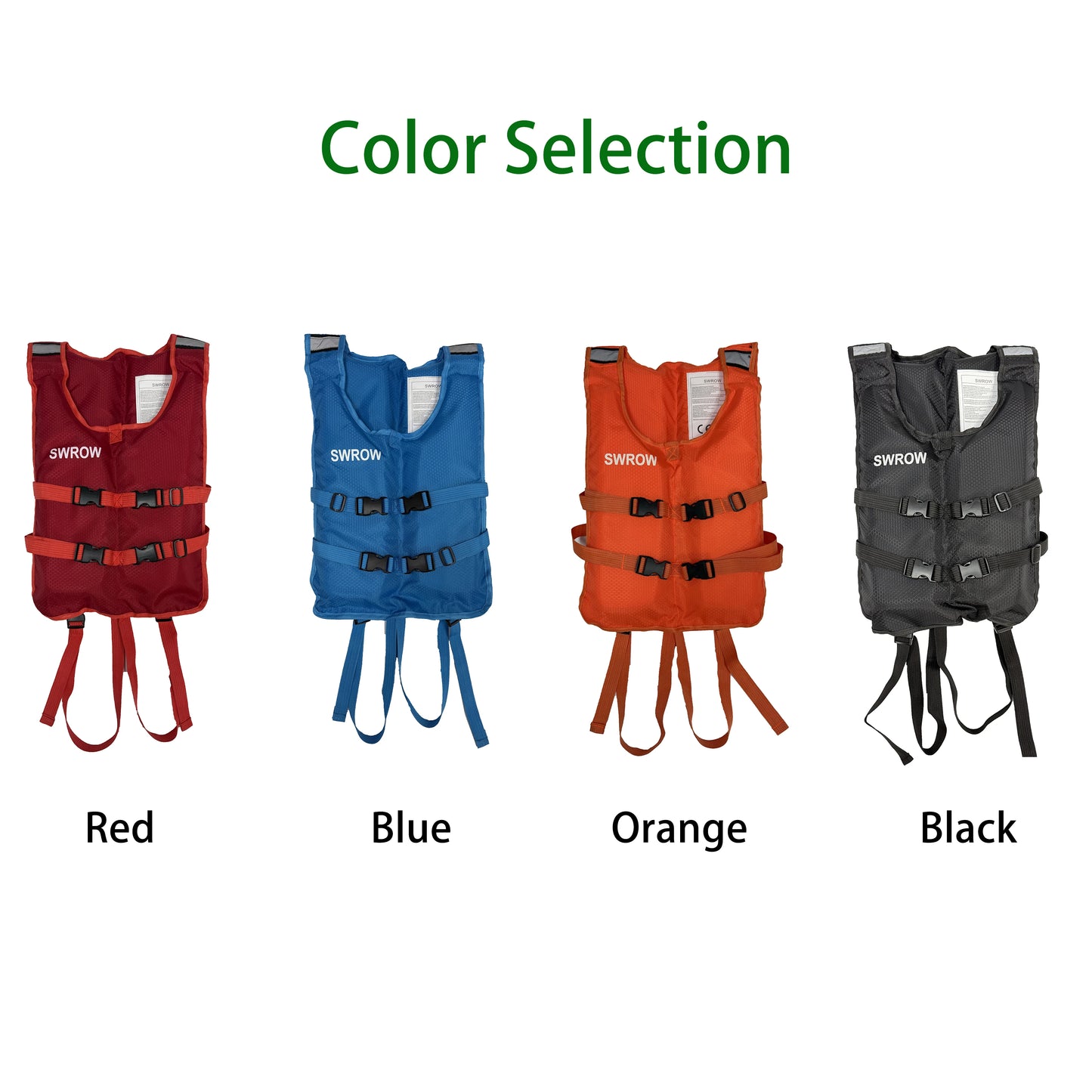 SWROW Adult child Kayaking Life Jackets Women Paddle Life Vest Men Kayak Vest PFD Safety Drifting Boat Raft Floating CE Approved