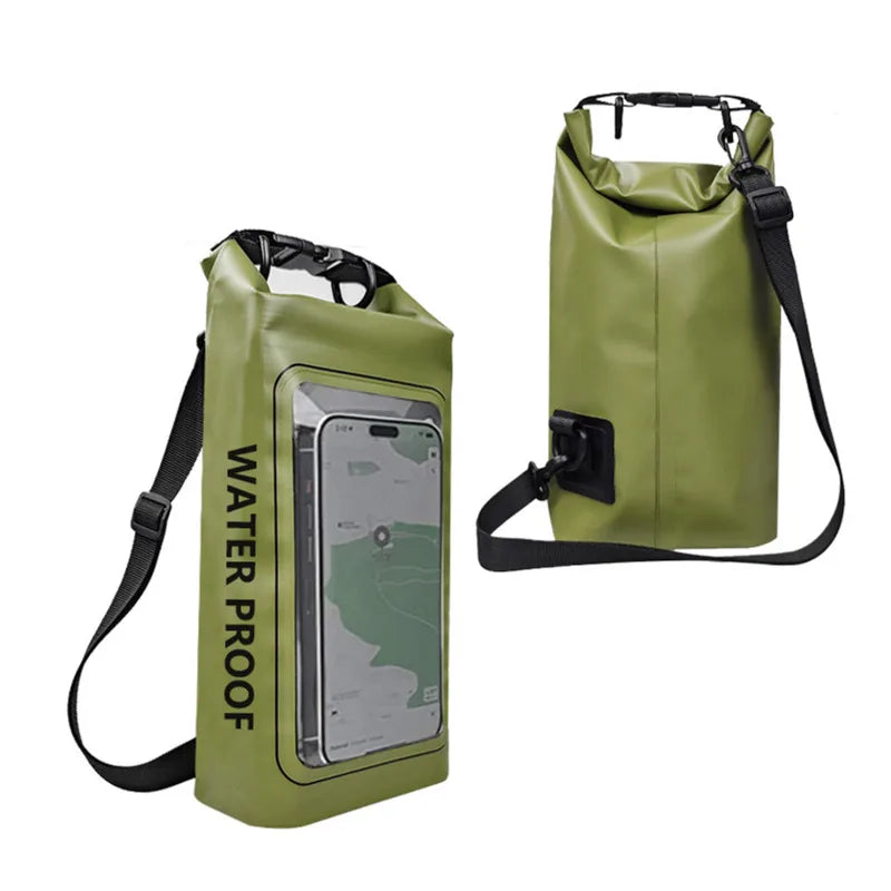 Waterproof PVC Dry Bag 5L 2L Swimming Diving Rafting Floating Shoulder Outdoor Beach Sport Kayaking Travel Crossbody Bag Surfing