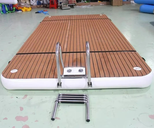 Water Park Jet Ski Yacht Dock Floating Raft Inflatable Water Floating Island Platform 6 Person Inflatable Floating Dock