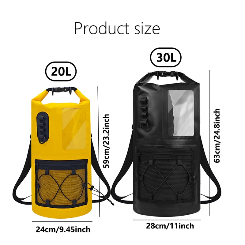 Scione Swimming Dry Bag Outdoor Waterproof Bag for Kayaking Rafting Boating River Outdoor Camping Hiking Surfing Backpack 20 30L