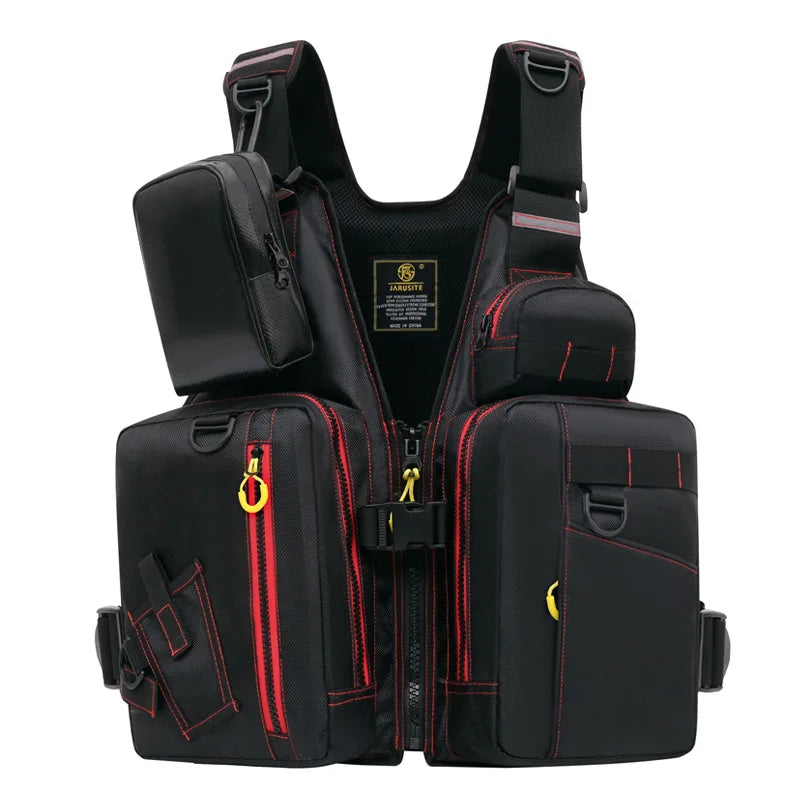 Lure Life Jacket Rock Fishing Vest Raft Sea Fishing Adult Multi-Pockets Large Buoyancy Sea Fishing Waterproof Oxford Cloth