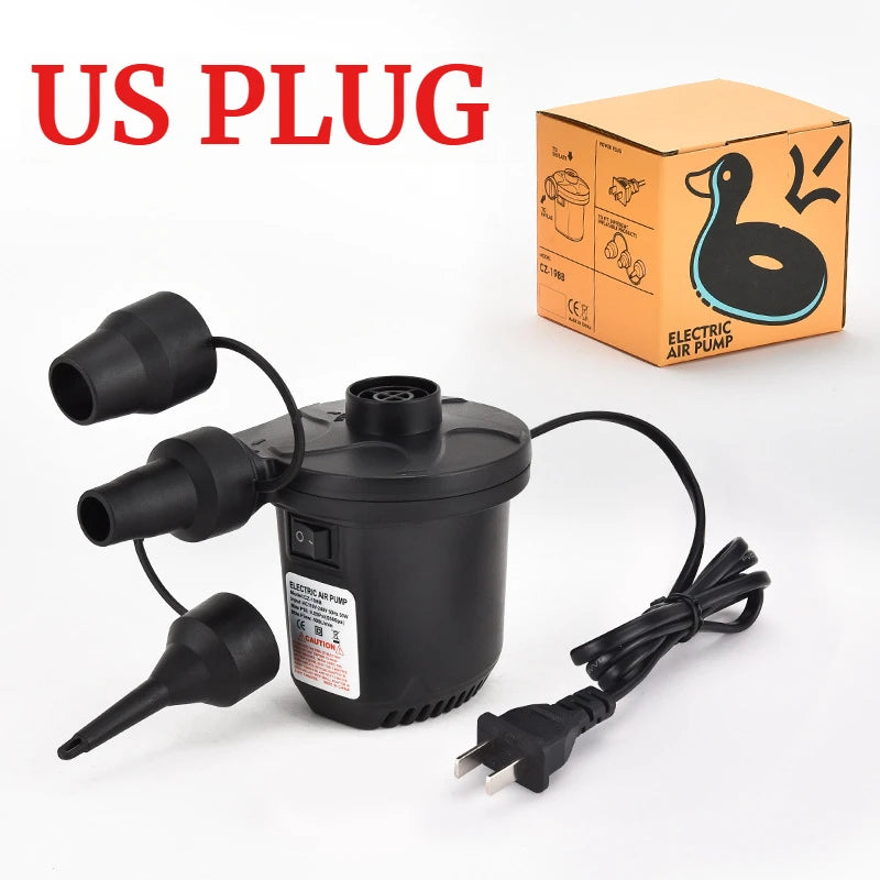 50W Electric Air Pump with 3 Nozzles，Quick 5000PA  Air Pump Inflator Deflator for Air Mattress Beds Pool Toys Raft Vacuum Bag