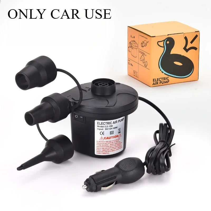 50W Electric Air Pump with 3 Nozzles，Quick 5000PA  Air Pump Inflator Deflator for Air Mattress Beds Pool Toys Raft Vacuum Bag