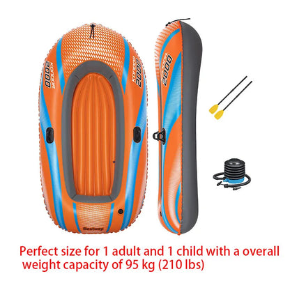 Bestway 61136/61140/61142/61146 1-3 Person Heavy Duty Inflatable Kayak - Long Lasting PVC Rafting Adventure Boat for Thrilling