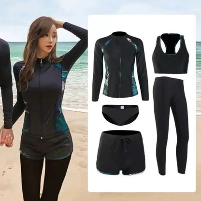 Long Sleeves Split Wetsuit Zipper Style Long Trousers Surf Suit Sunscreen Protection Soft Material Snorkeling Suit Surfing